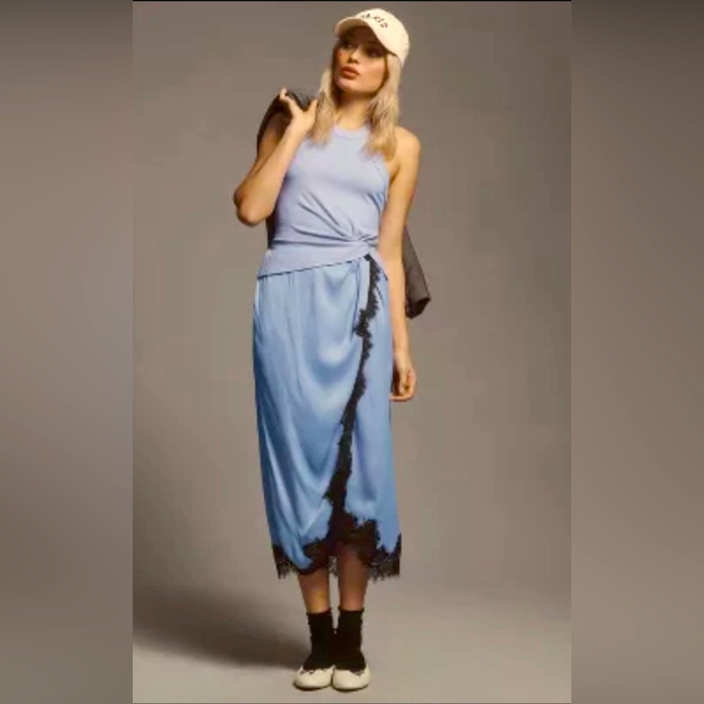 NWT Anthropologie Mockable Tank Top MIDI Slip dress, Sz L